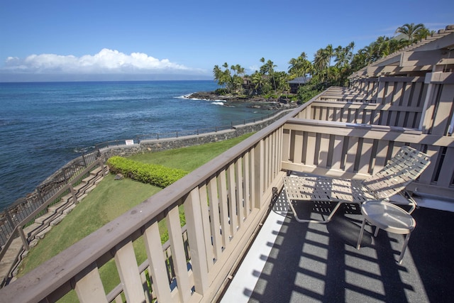 balcony with a water view