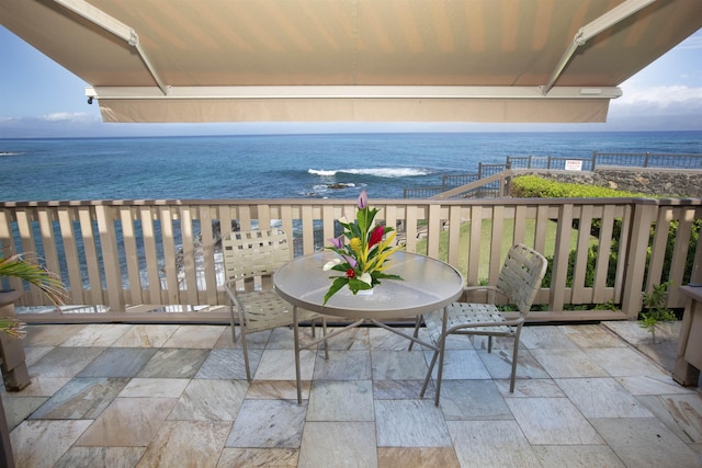 balcony with a water view