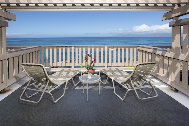 balcony with a water view