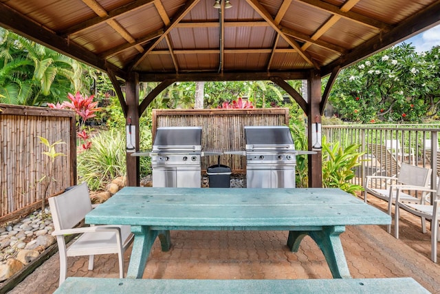 3788 Lower Honoapiilani Rd Unit C102, Lahaina, HI 96761 - view of patio featuring a gazebo, outdoor dining space, and area for grilling
