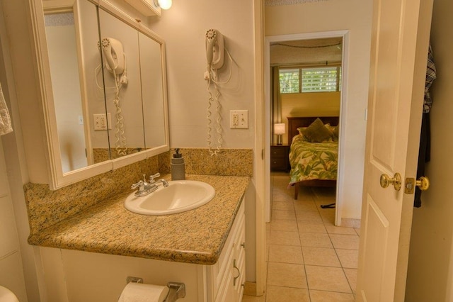 bathroom featuring vanity and tile patterned floors