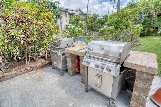 view of patio / terrace with area for grilling