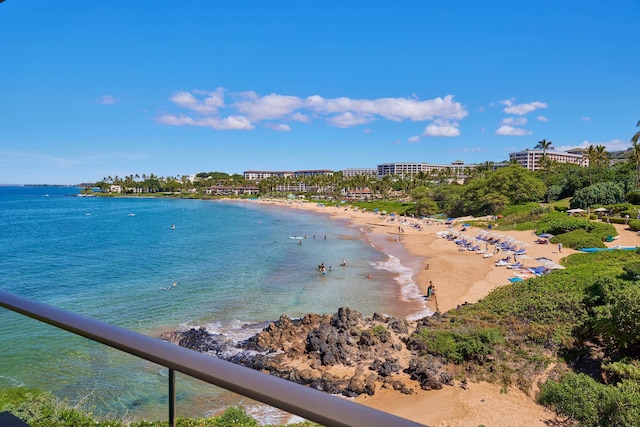 water view featuring a beach view