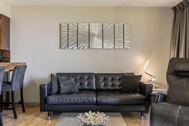 view of tiled living room