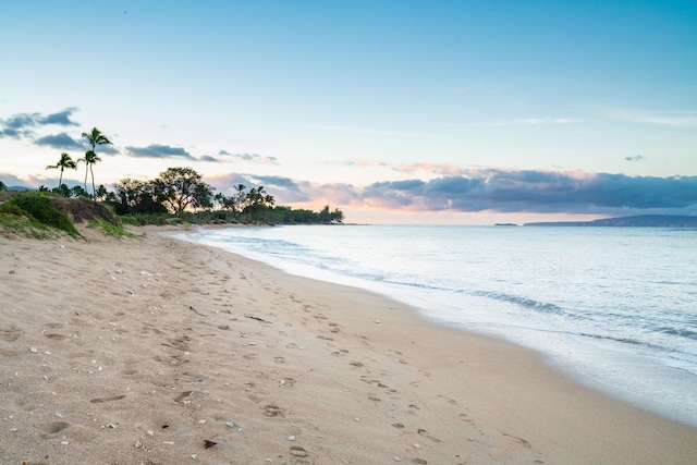 property view of water with a beach view