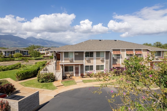 exterior space with a mountain view