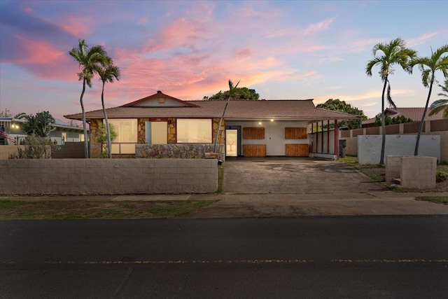 view of front of home