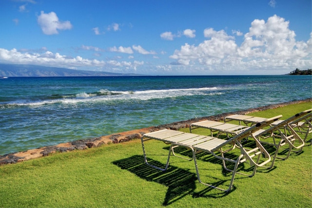 property view of water featuring a mountain view