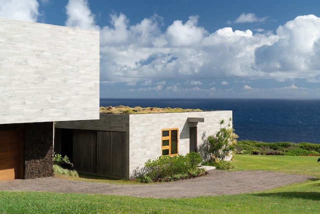 view of outdoor structure featuring a water view