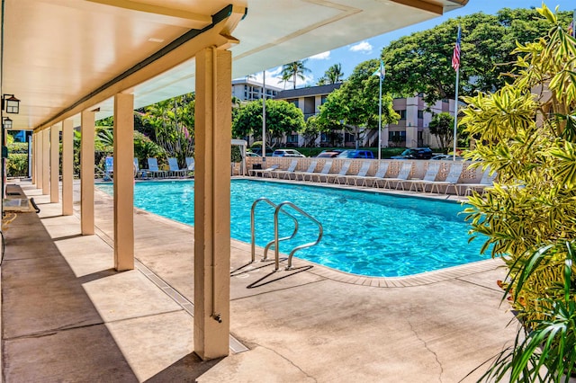 view of pool with a patio area