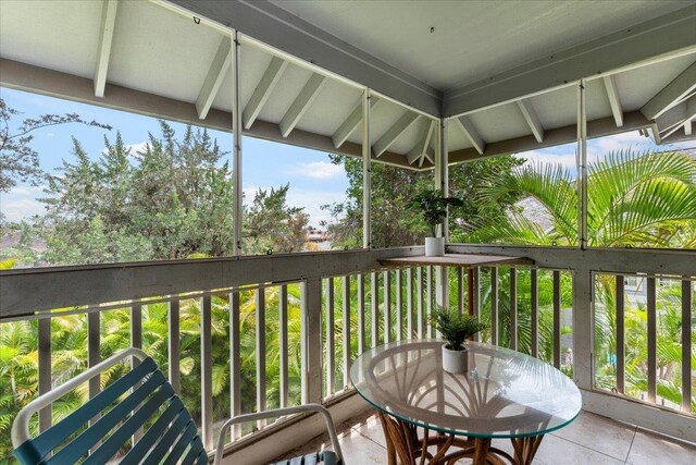 wooden balcony with a wooden deck