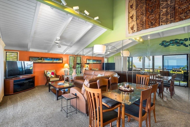 10 Wailea Ekolu Pl Unit 1008, Kihei, HI 96753 - dining room with carpet floors and ceiling fan