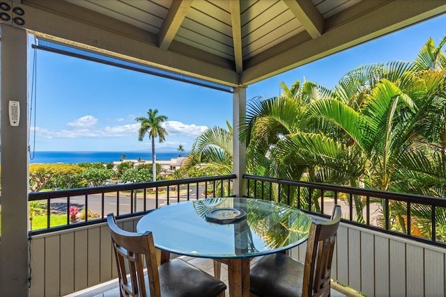 10 Wailea Ekolu Pl Unit 1008, Kihei, HI 96753 - balcony featuring outdoor dining space and a water view