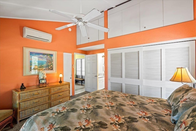 10 Wailea Ekolu Pl Unit 1008, Kihei, HI 96753 - bedroom with a wall unit AC and a closet