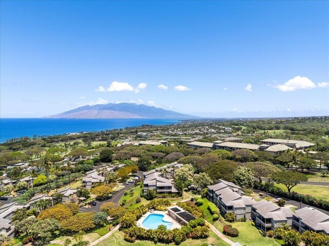 10 Wailea Ekolu Pl Unit 1008, Kihei, HI 96753 - aerial perspective of suburban area with a water and mountain view and a pool area