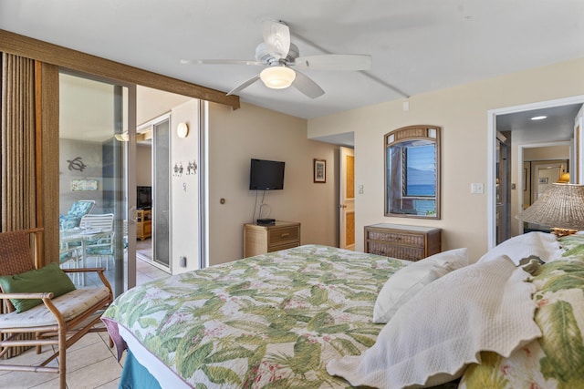 3723 Lower Honoapiilani Rd Unit 302, Lahaina, HI 96761 - bedroom with light tile patterned floors and ceiling fan