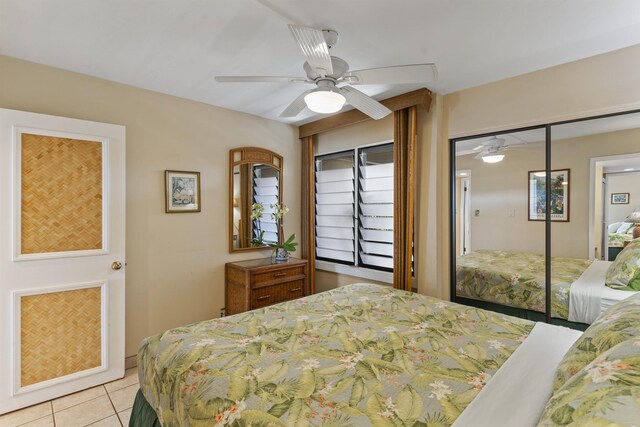 3723 Lower Honoapiilani Rd Unit 302, Lahaina, HI 96761 - bedroom featuring light tile patterned floors and ceiling fan