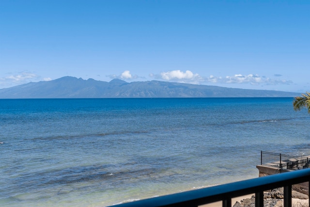 view of water feature with a mountain view