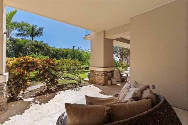 view of patio with an outdoor living space