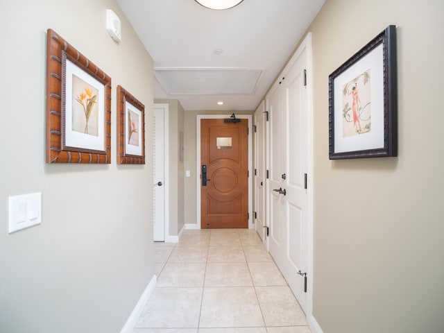 130 Kai Malina Pkwy Unit 719, Lahaina, HI 96761 - hall with baseboards, light tile patterned flooring, and recessed lighting