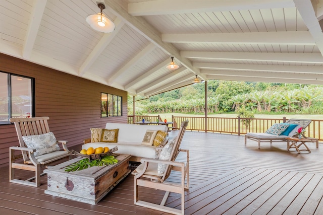 deck featuring an outdoor hangout area