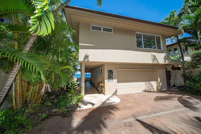 view of front of home featuring a garage