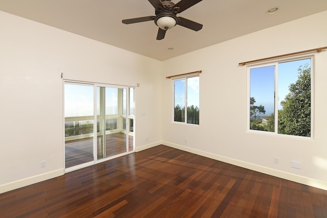 210 Napoko Pl, Kula, HI 96790 - spare room with baseboards, hardwood / wood-style floors, ceiling fan, and recessed lighting