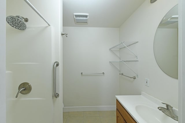 210 Napoko Pl, Kula, HI 96790 - full bath with vanity, tile patterned flooring, a shower, and baseboards
