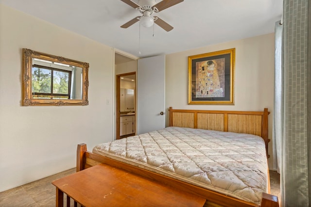 bedroom featuring ceiling fan