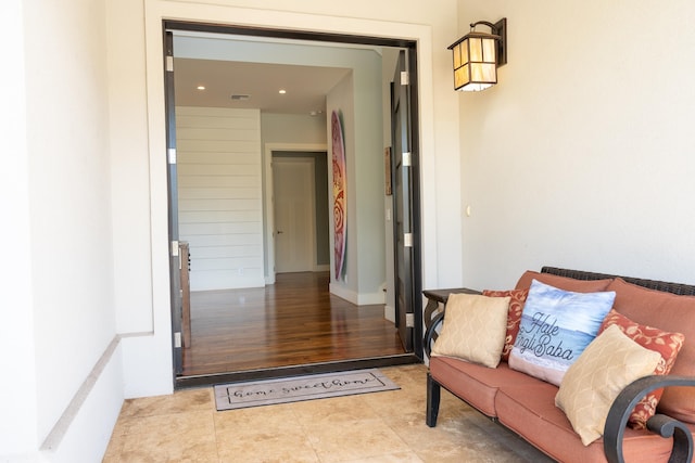 doorway to property featuring visible vents