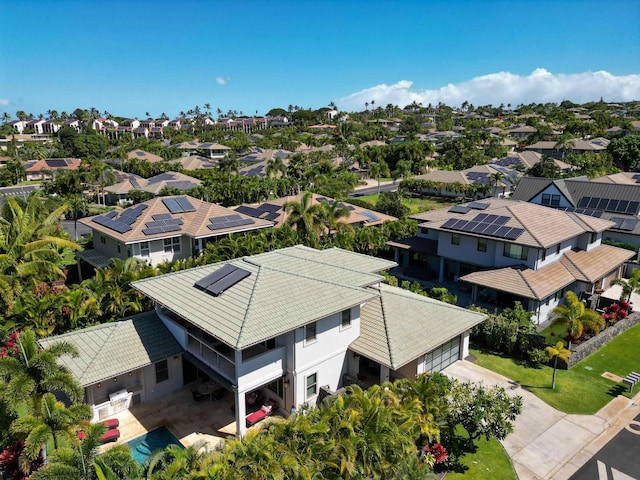 bird's eye view with a residential view