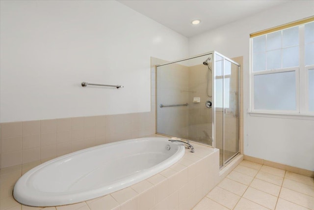 237 Kuli Puu St, Kihei, HI 96753 - bathroom featuring a stall shower, a garden tub, and tile patterned flooring