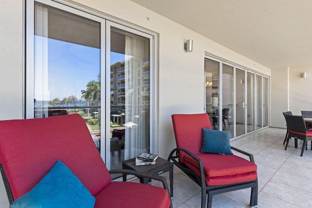 balcony with a patio area