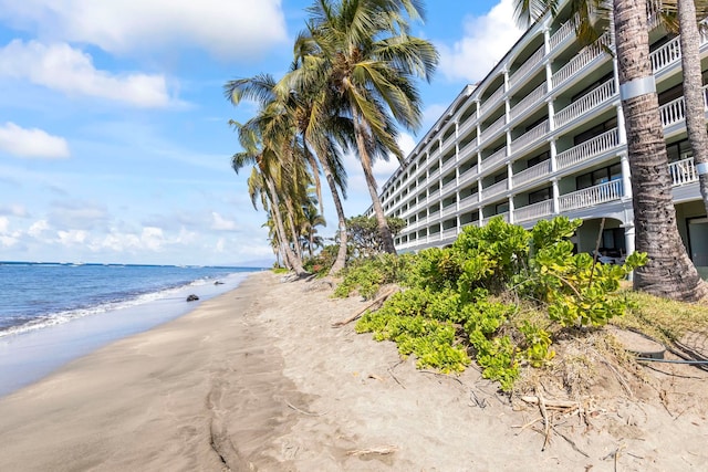 water view featuring a beach view