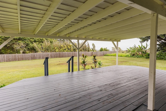 deck with a lawn