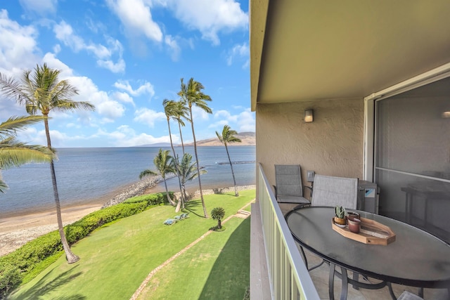 760 S Kihei Rd Unit 419, Kihei, HI 96753 - balcony featuring view of water and beach