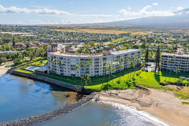 760 S Kihei Rd Unit 419, Kihei, HI 96753 - drone / aerial view of a water and mountain view and apartment complex / building