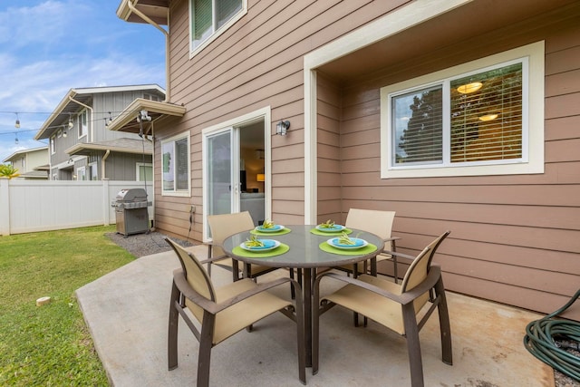 view of patio featuring grilling area