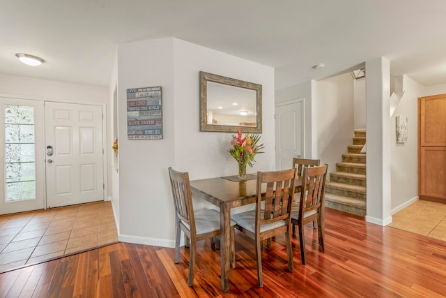 dining area featuring light hardwood / wood-style floors