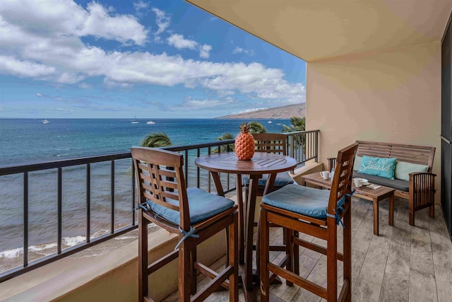 balcony with a water view