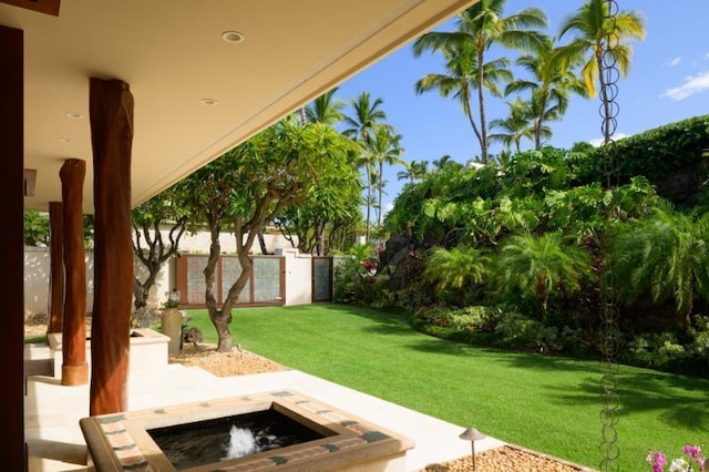 view of yard with fence