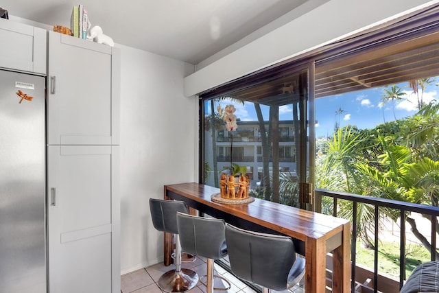 view of tiled dining area