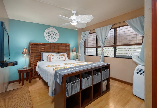 bedroom featuring light hardwood / wood-style flooring