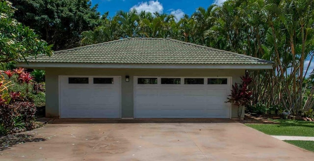 view of garage