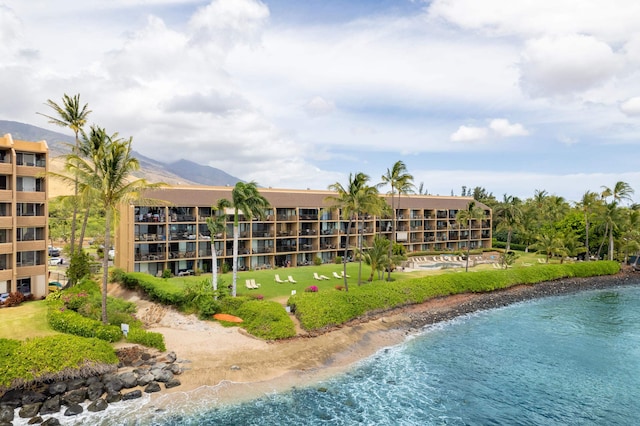 view of property with a water view