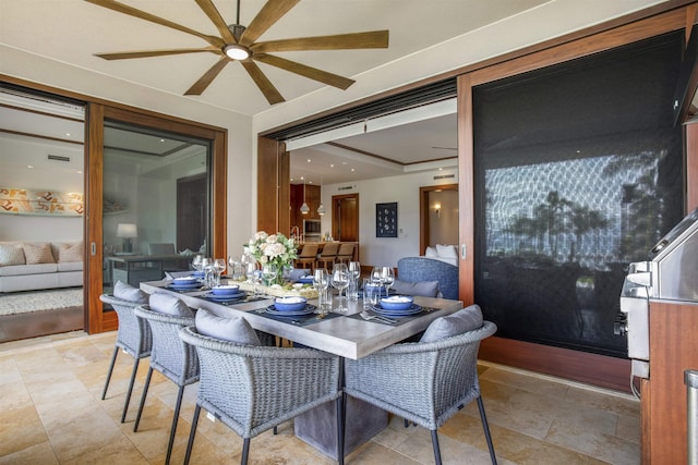 1 Bay Dr Unit 1205, Lahaina, HI 96761 - dining room with ceiling fan