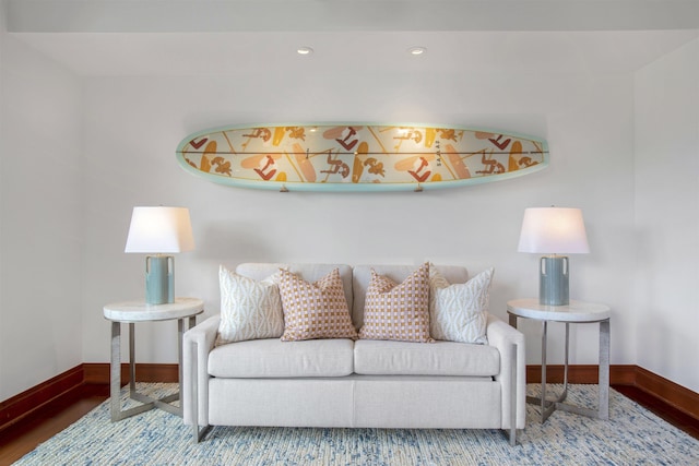 1 Bay Dr Unit 1205, Lahaina, HI 96761 - living area with baseboards, wood finished floors, and recessed lighting