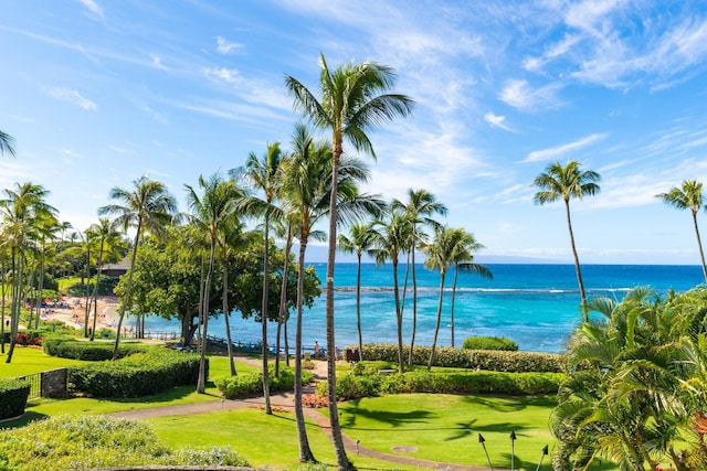 1 Bay Dr Unit 1205, Lahaina, HI 96761 - view of community with a water view and a yard