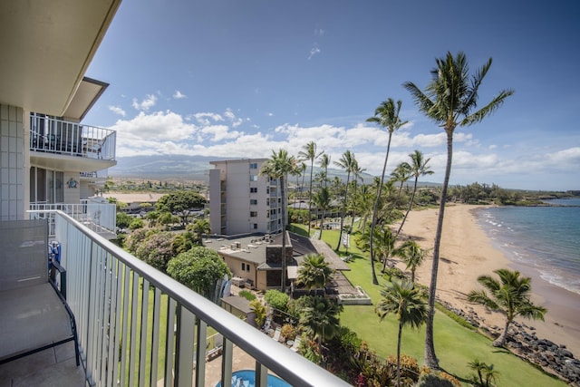 2450 S Kihei Rd Unit 506, Kihei, HI 96753 - balcony featuring view of water and beach
