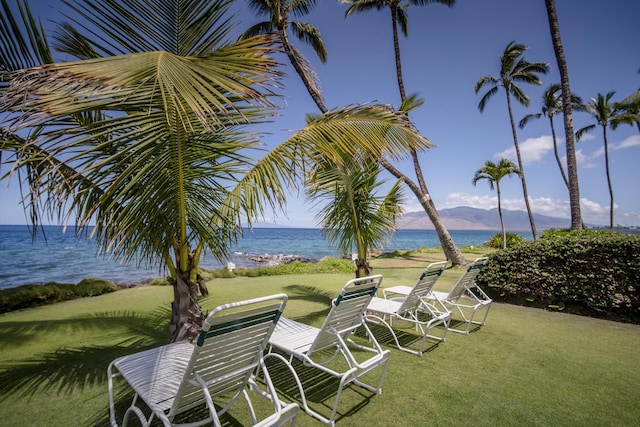 2450 S Kihei Rd Unit 506, Kihei, HI 96753 - view of green lawn featuring a water and mountain view